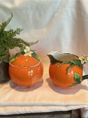 Orange Inspired Cream and Sugar Set